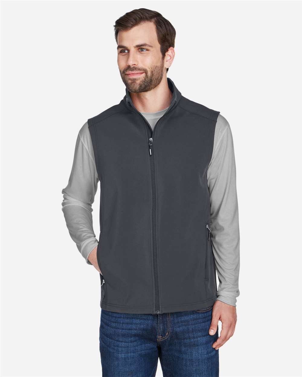 🔥 CORE365 Men's Cruise Two-Layer Fleece Bonded Soft Shell Vest Up To 5XL CE701 - Picture 8 of 21
