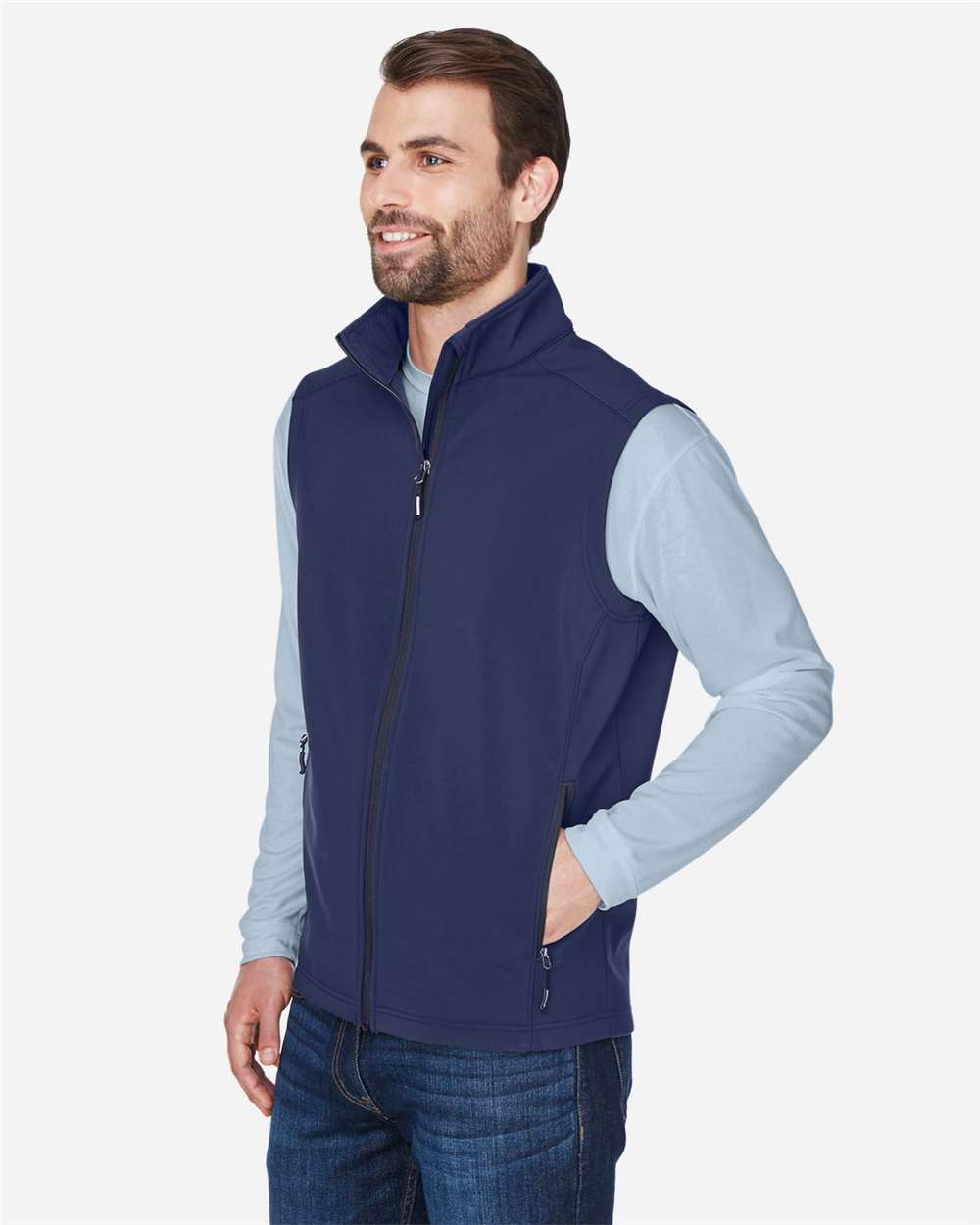 🔥 CORE365 Men's Cruise Two-Layer Fleece Bonded Soft Shell Vest Up To 5XL CE701 - Picture 12 of 21