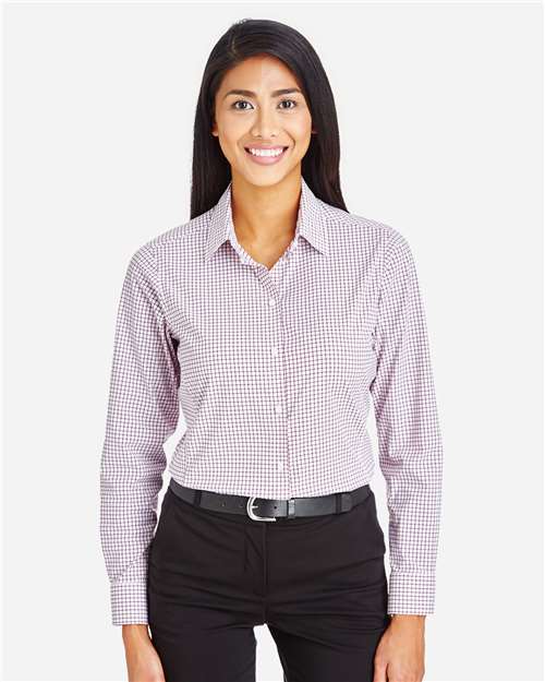 Women's CrownLux Performance® Micro Windowpane Woven Dress Shirt