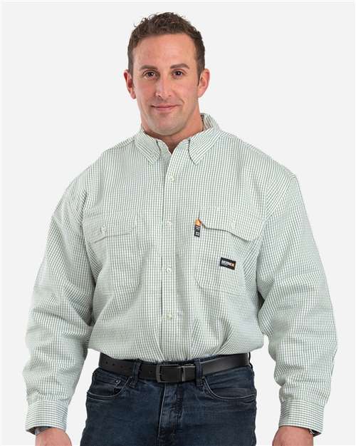 Men's Tall Flame-Resistant Down Plaid Work Shirt