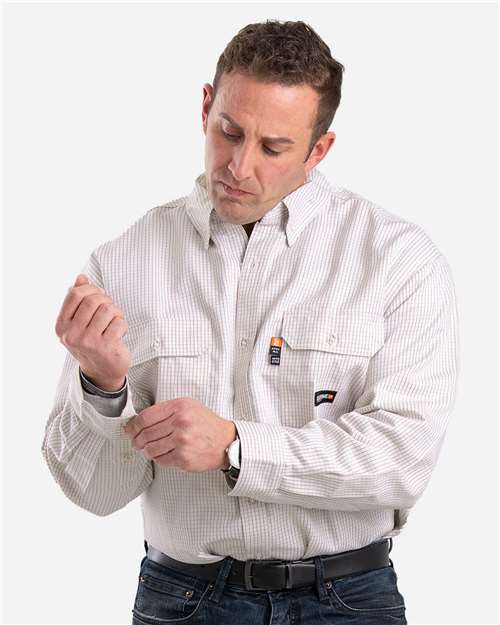 Men's Tall Flame-Resistant Down Plaid Work Shirt