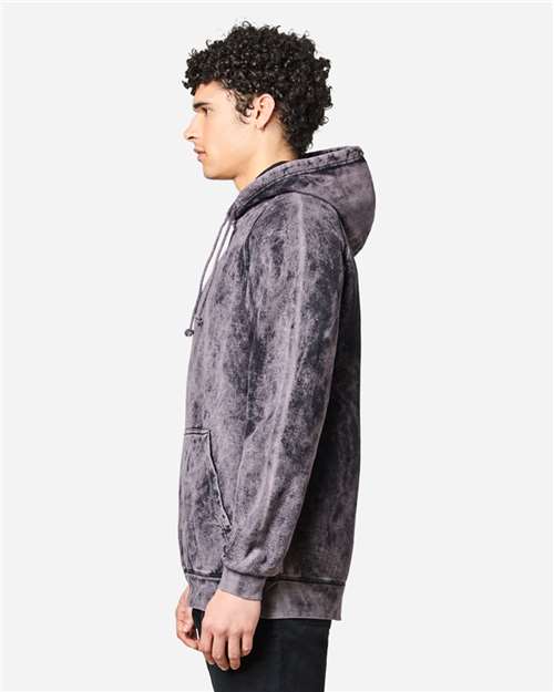 Unisex Vintage Raglan Hooded Sweatshirt – On Model – Side