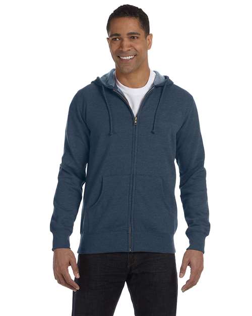 Unisex Heathered Full-Zip Hooded Sweatshirt-econscious