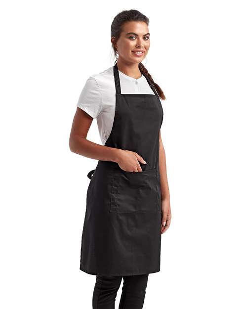 Recycled Pocket Bib Apron – On Model – Side