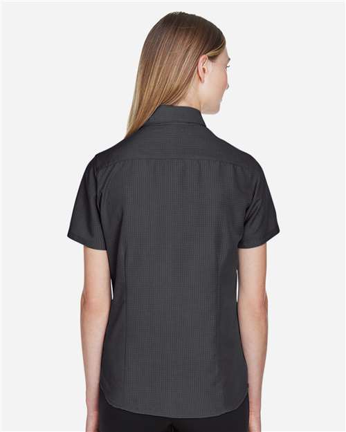 Women's Barbados Textured Camp Shirt – On Model – Back
