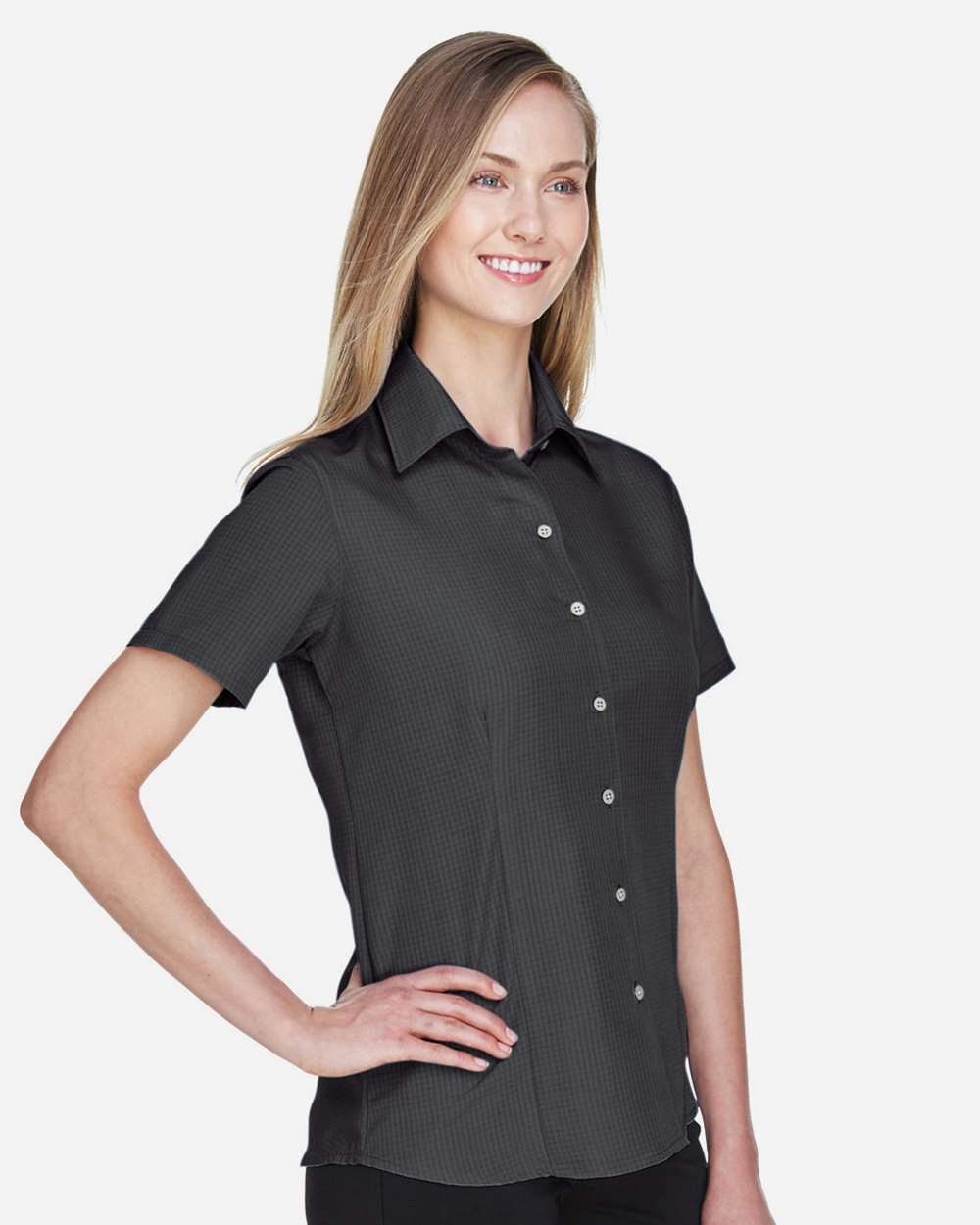 đ„ Harriton Women Barbados Textured Camp Shirt Short Sleeve Up To 3XL M560W - Picture 2 of 51