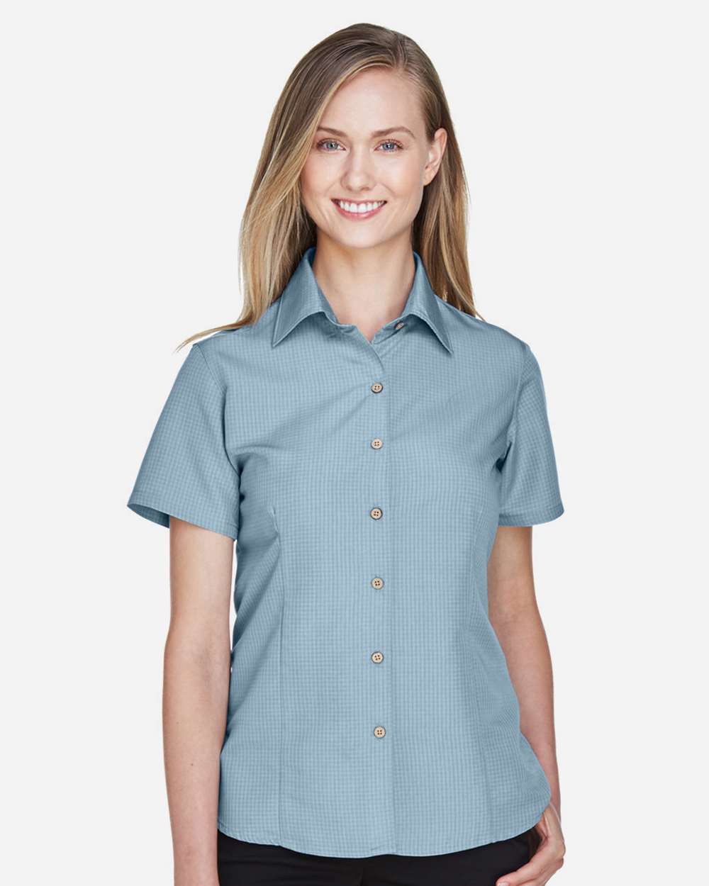 đ„ Harriton Women Barbados Textured Camp Shirt Short Sleeve Up To 3XL M560W - Picture 8 of 51