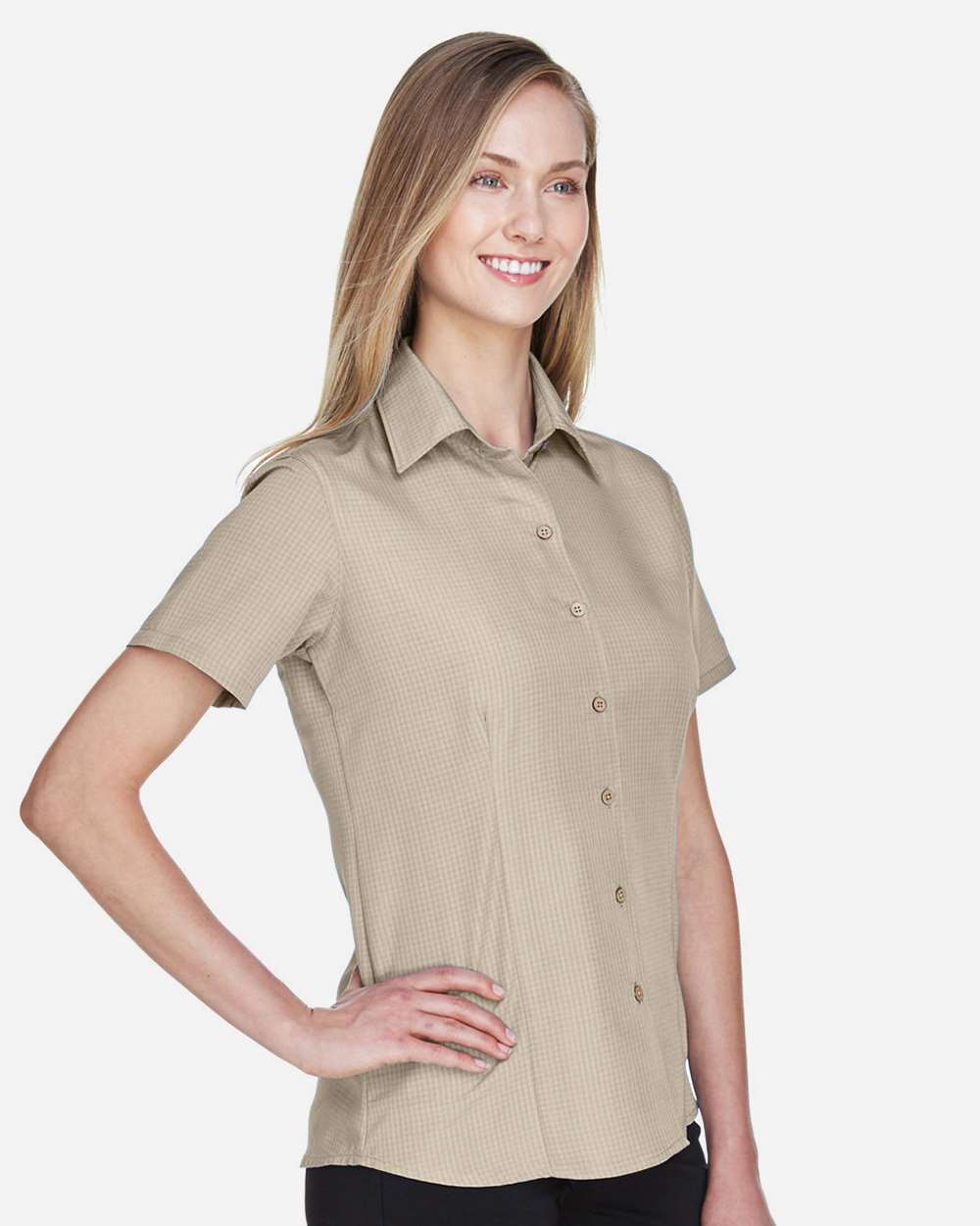 đ„ Harriton Women Barbados Textured Camp Shirt Short Sleeve Up To 3XL M560W - Picture 17 of 51