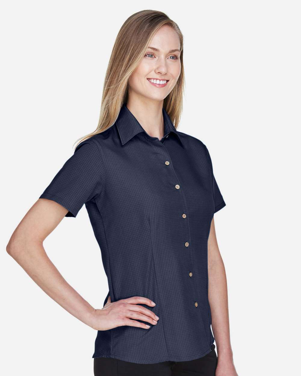 đ„ Harriton Women Barbados Textured Camp Shirt Short Sleeve Up To 3XL M560W - Picture 22 of 51