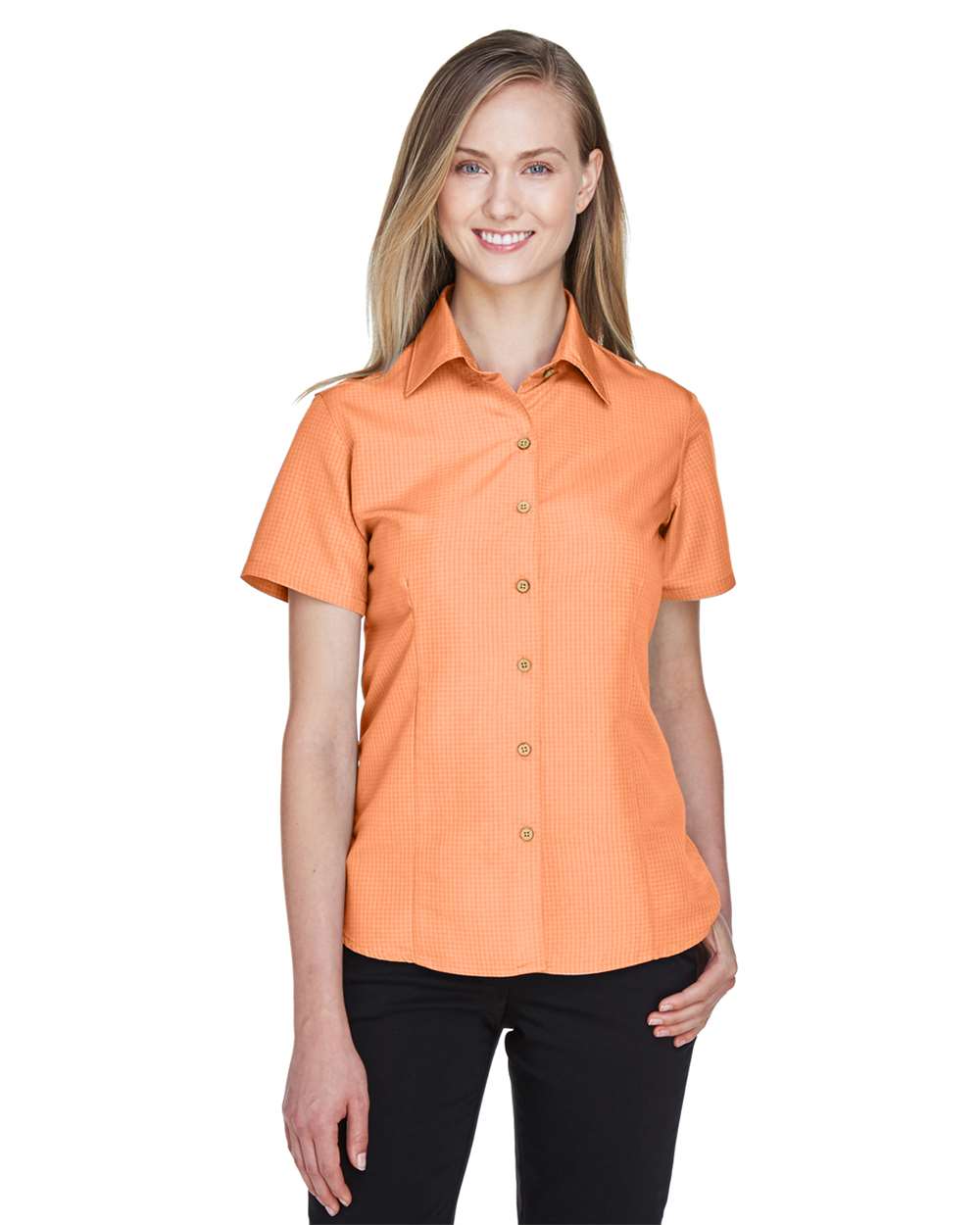 đ„ Harriton Women Barbados Textured Camp Shirt Short Sleeve Up To 3XL M560W - Picture 28 of 51