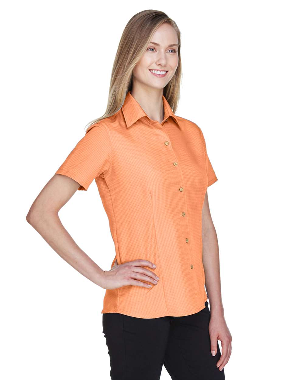 đ„ Harriton Women Barbados Textured Camp Shirt Short Sleeve Up To 3XL M560W - Picture 27 of 51