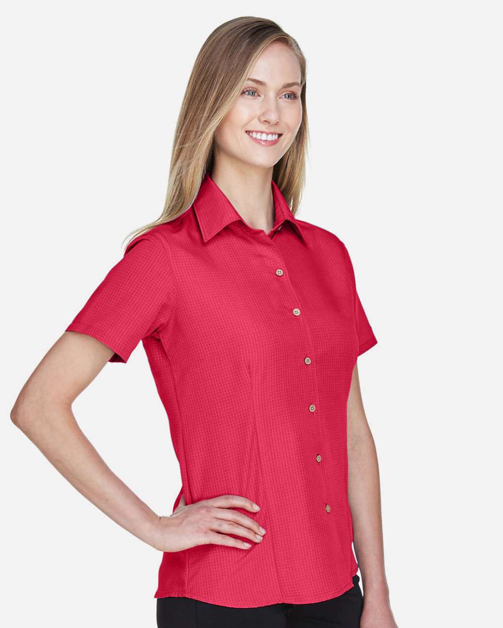 đ„ Harriton Women Barbados Textured Camp Shirt Short Sleeve Up To 3XL M560W - Picture 37 of 51