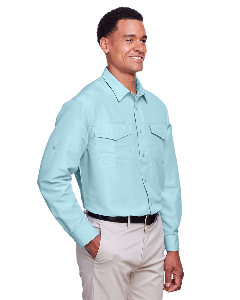 π₯ Harriton Men Key West Performance Staff Shirt pocket Up To 5XL M580L - Picture 7 of 36