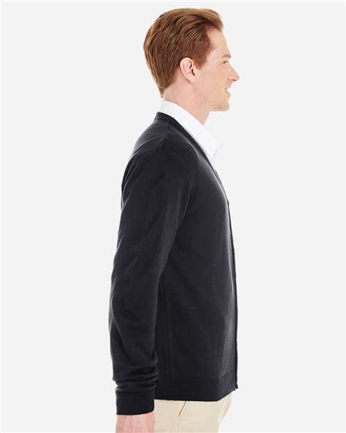 Men's Pilbloc™ V-Neck Button Cardigan Sweater – On Model – Side