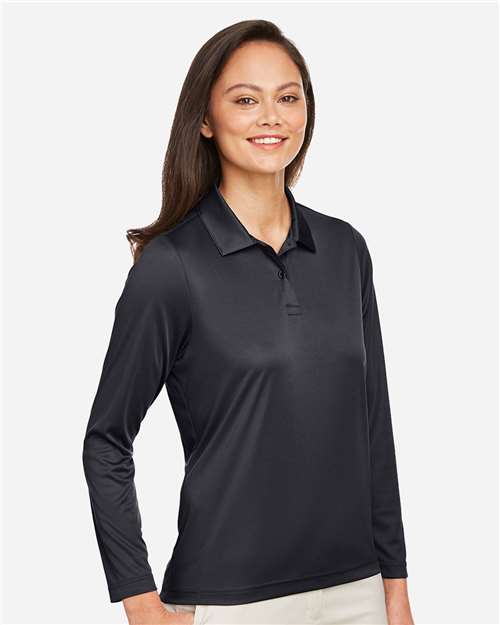 Women's Zone Performance Long Sleeve Polo – On Model – Side