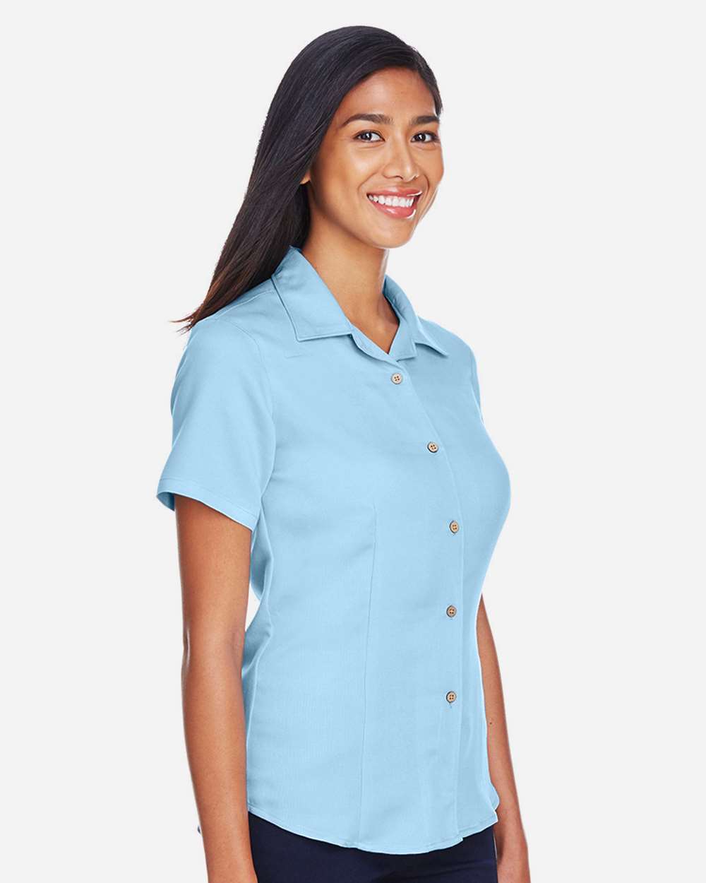 🔥 Harriton Women Bahama Cord Camp Shirt Short Sleeve button Up To 2XL M570W - Picture 12 of 41