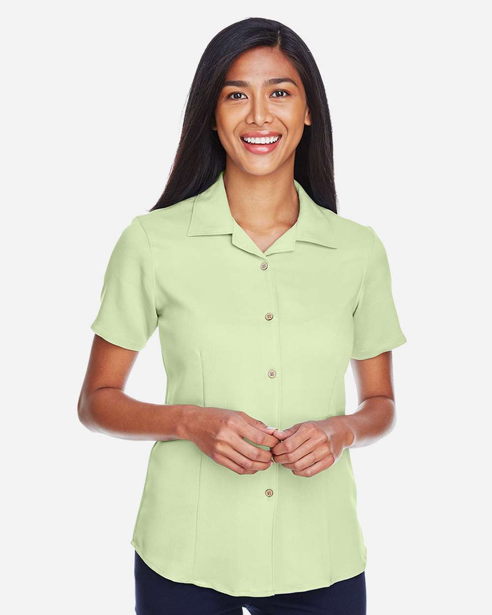 🔥 Harriton Women Bahama Cord Camp Shirt Short Sleeve button Up To 2XL M570W - Picture 23 of 41