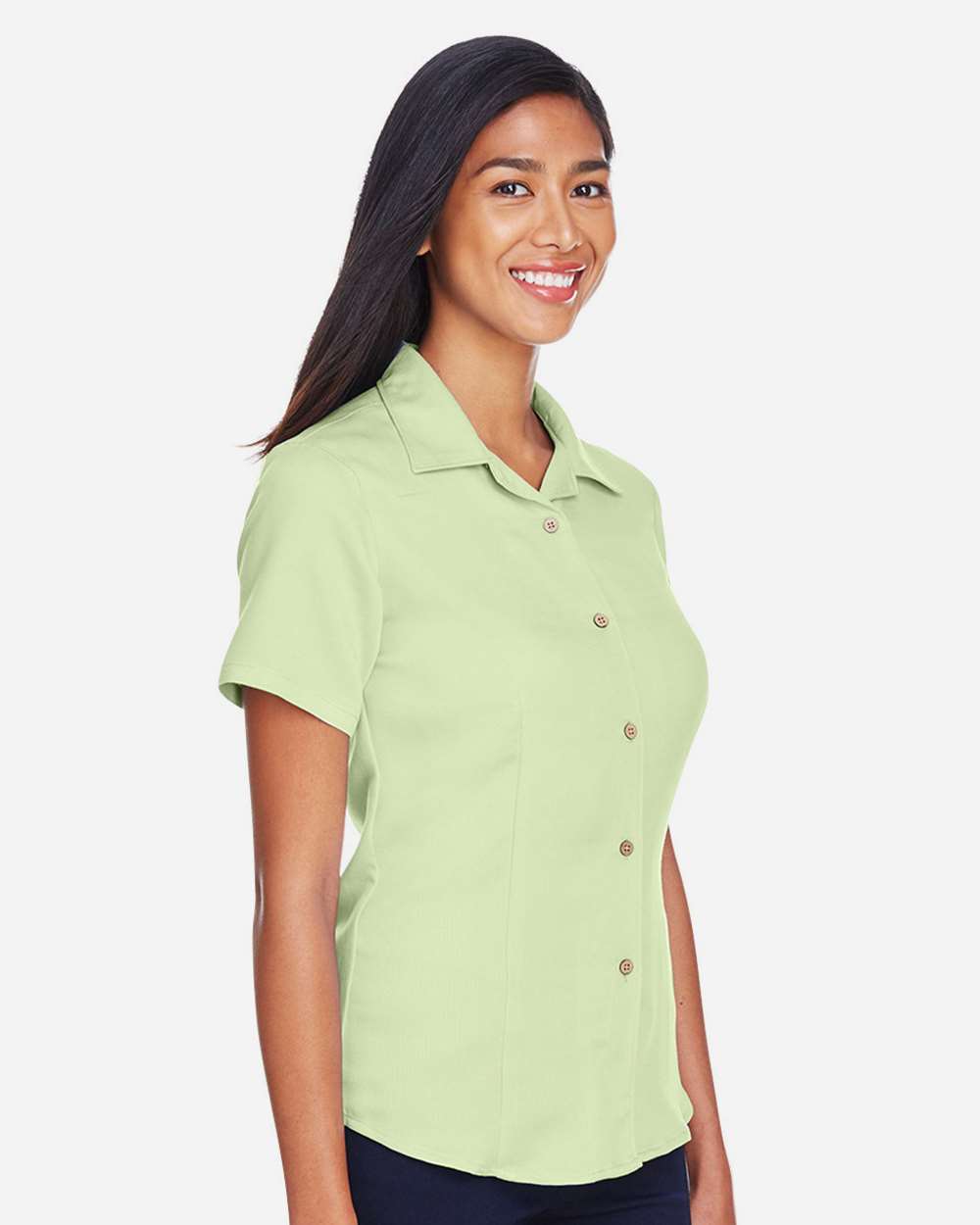 🔥 Harriton Women Bahama Cord Camp Shirt Short Sleeve button Up To 2XL M570W - Picture 22 of 41