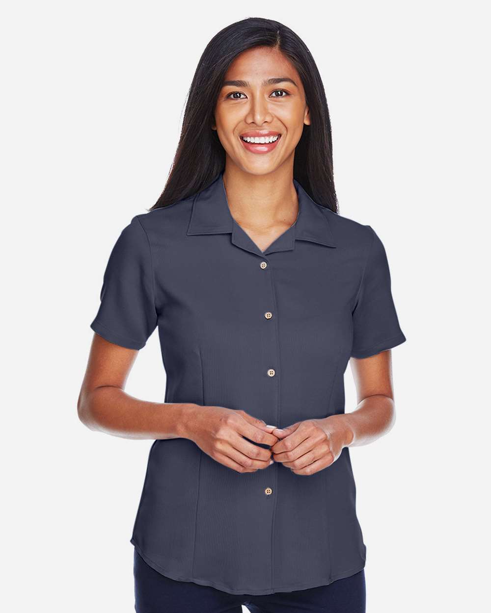 🔥 Harriton Women Bahama Cord Camp Shirt Short Sleeve button Up To 2XL M570W - Picture 28 of 41