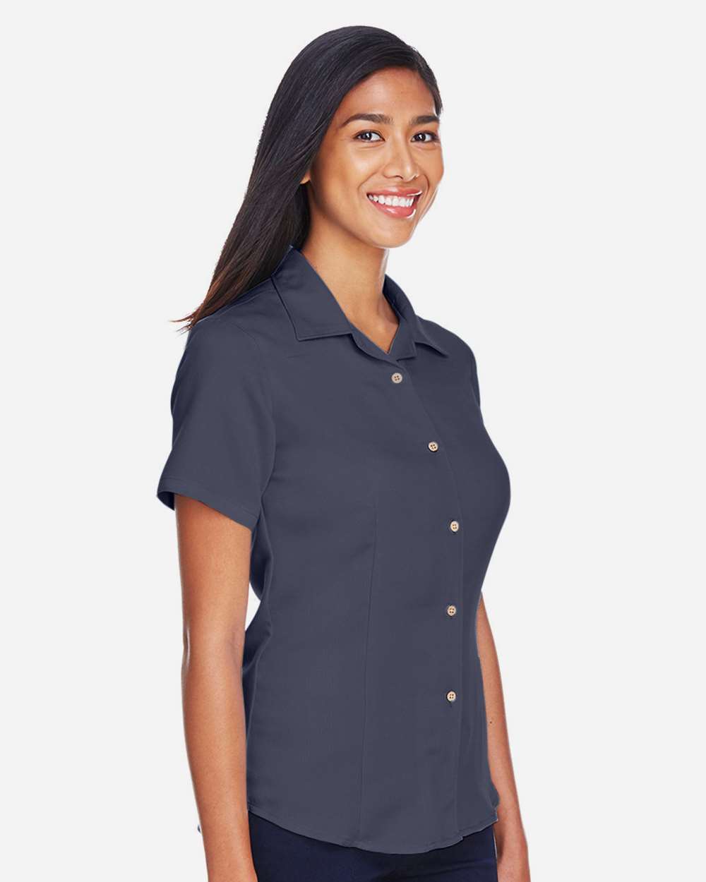 🔥 Harriton Women Bahama Cord Camp Shirt Short Sleeve button Up To 2XL M570W - Picture 27 of 41