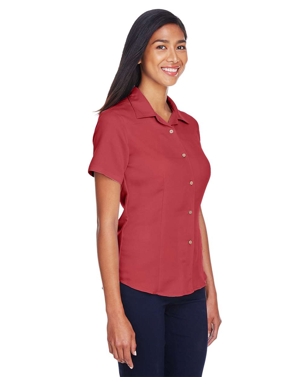 🔥 Harriton Women Bahama Cord Camp Shirt Short Sleeve button Up To 2XL M570W - Picture 37 of 41