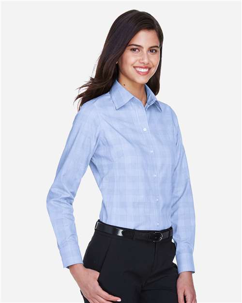 Women's Crown Collection® Glen Plaid Woven Dress Shirt