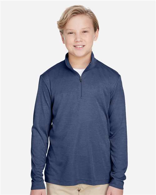 Youth Zone Sonic Heather Performance Quarter-Zip Pullover
