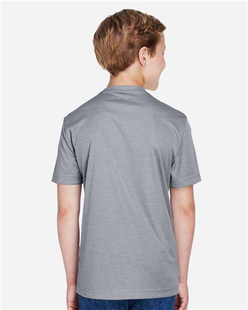 Youth Sonic Heather Performance T-Shirt – On Model – Back