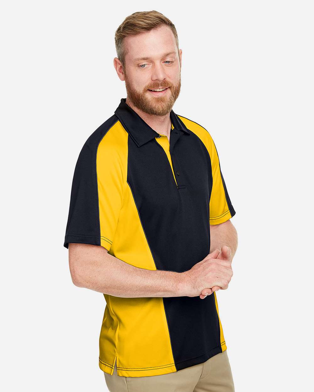 🔥 Harriton Men Advantage Snag Protection Plus IL Colorblock Polo Up To 6XL M385 - Picture 8 of 31