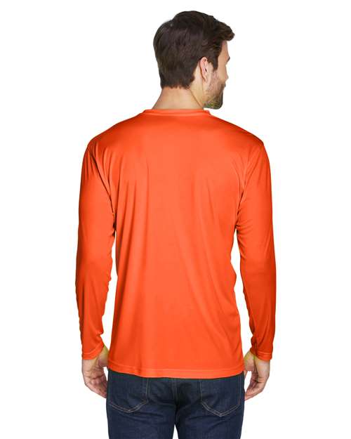 Men's Cool & Dry Sport Long Sleeve Performance Interlock T-Shirt – On Model – Back