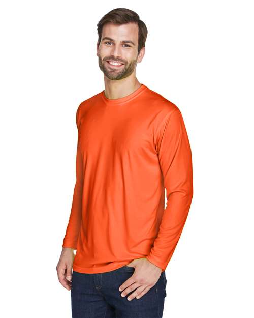 Men's Cool & Dry Sport Long Sleeve Performance Interlock T-Shirt – On Model – Side
