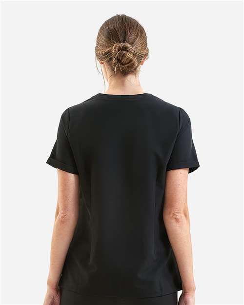 Women's Invincible V-Neck Stretch Scrub Top – On Model – Back