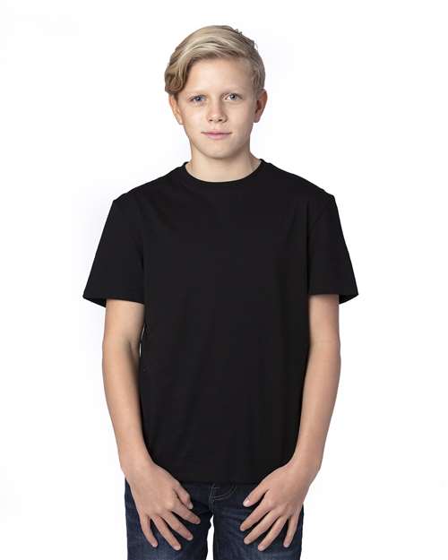 Threadfast Apparel 600A Youth Ultimate CVC T-Shirt Model Shot