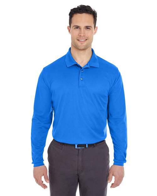 Men's Cool & Dry Long Sleeve Mesh Piqué Polo