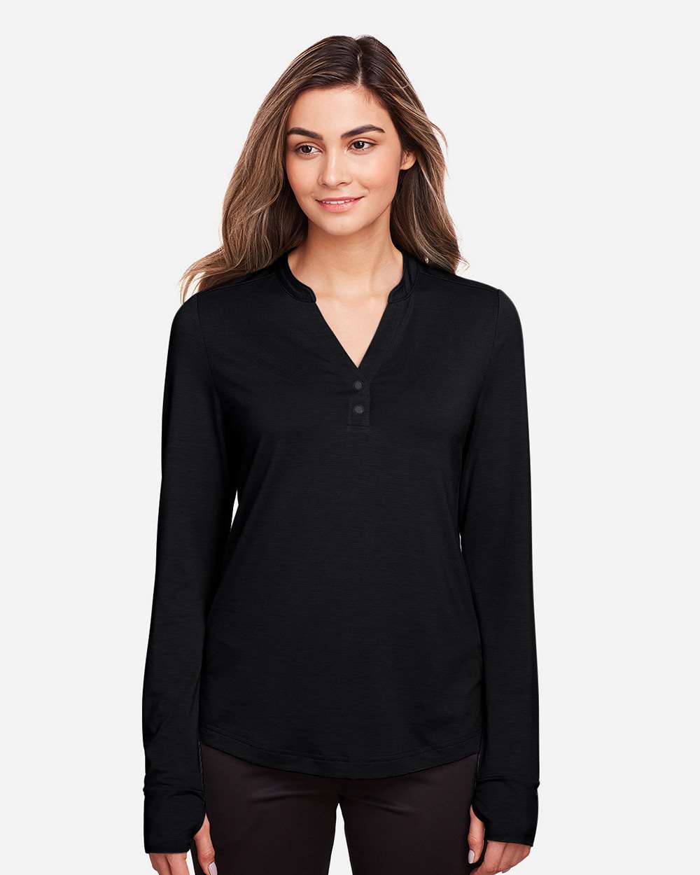 North End NE400W - Women's JAQ Stretch Performance V-Neck Snap