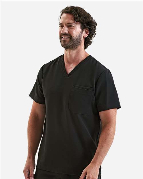 Men's Limitless V-Neck Stretch Scrub Top – On Model – Side