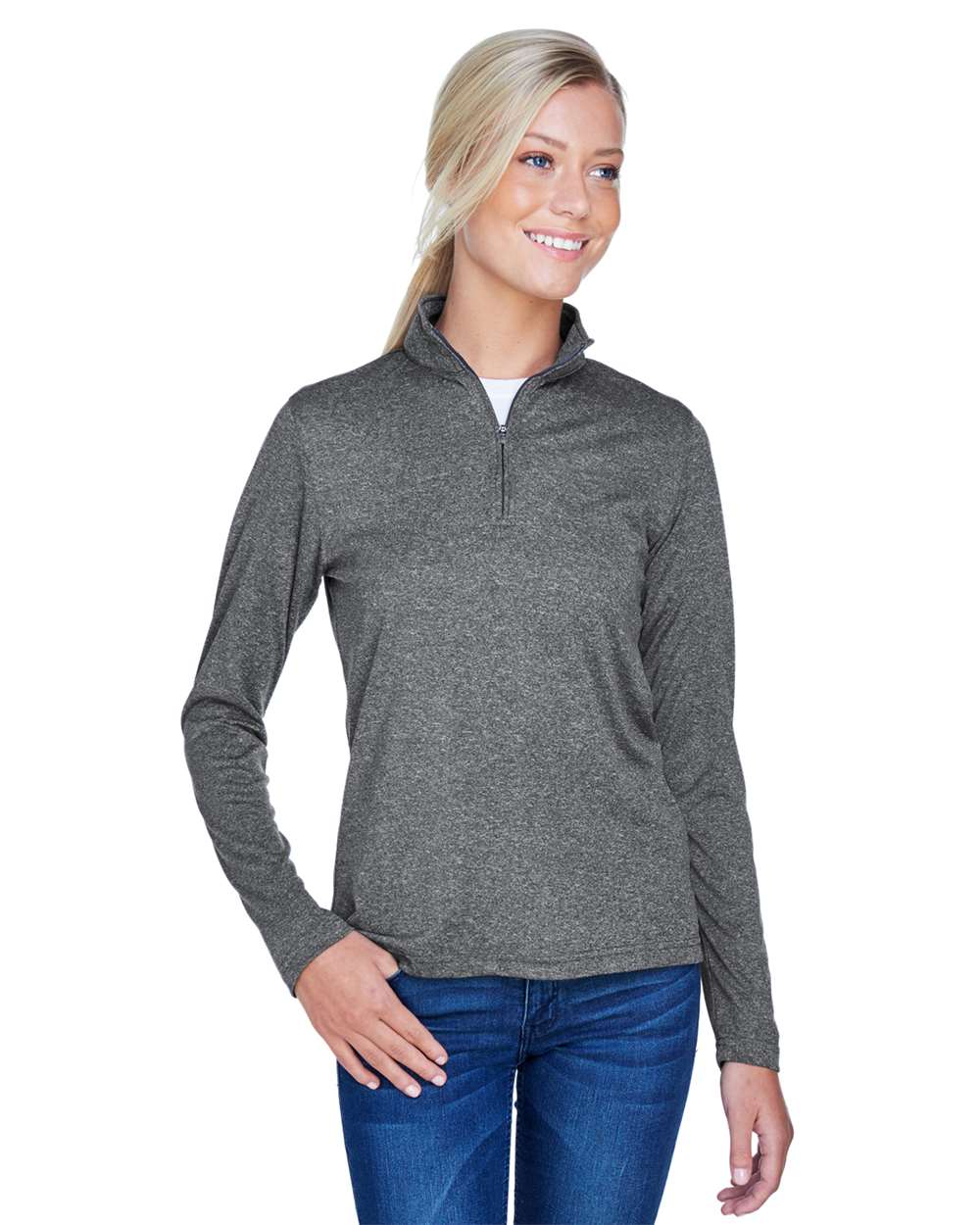 UltraClub 8618W - Women's Cool & Dry Heathered Performance Quarter