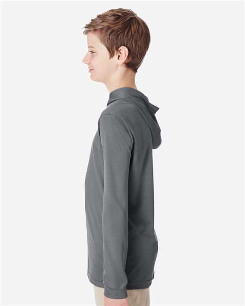 Youth Zone Performance Hooded T-Shirt – On Model – Side