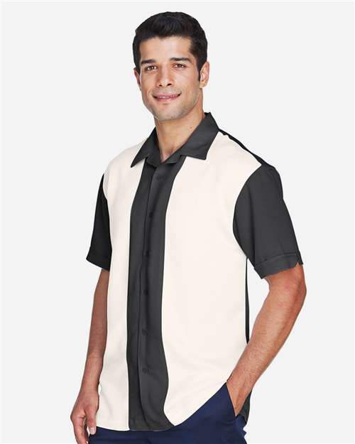 Men's Two-Tone Camp Shirt – On Model – Side