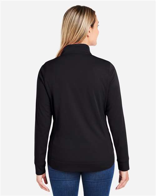 Women's Market Snag Protect Mesh Colorblock Quarter-Zip Pullover – On Model – Back