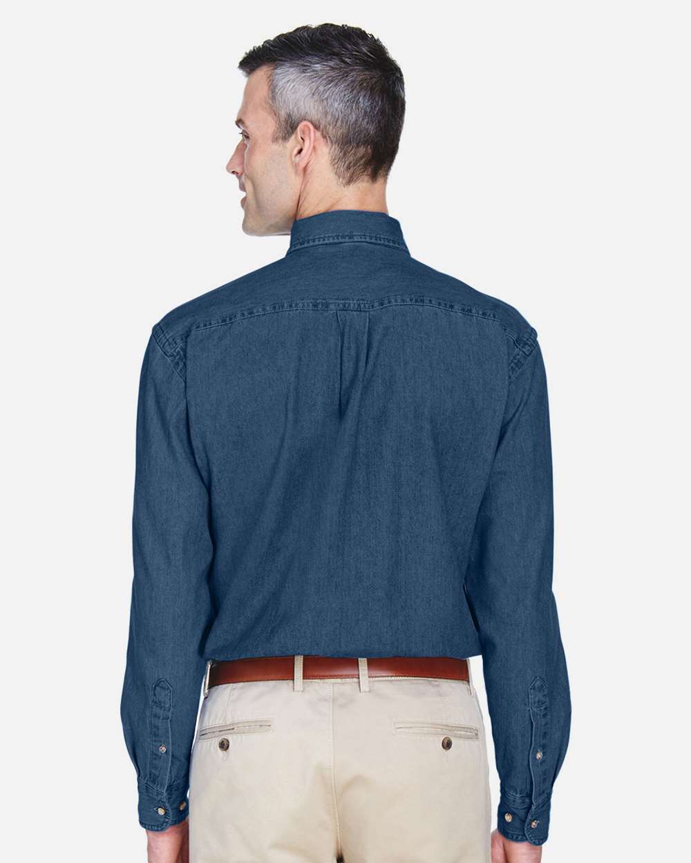 🔥 Harriton Men's Tall Long Sleeve Denim Shirt pocket Button Up To 3XLT M550T - Picture 6 of 16
