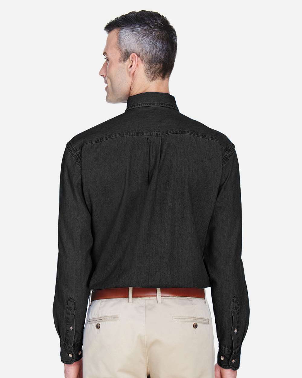 🔥 Harriton Men's Tall Long Sleeve Denim Shirt pocket Button Up To 3XLT M550T - Picture 16 of 16