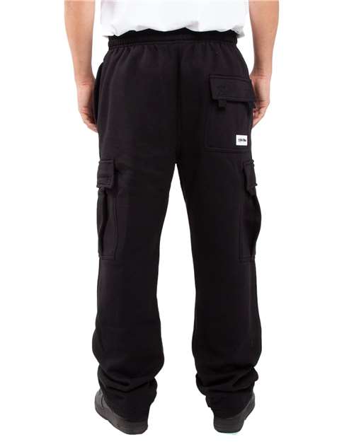 Unisex Fleece Cargo Pocket Sweatpants – On Model – Back