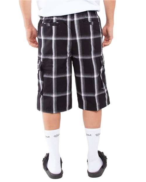 Unisex Plaid Shorts – On Model – Back