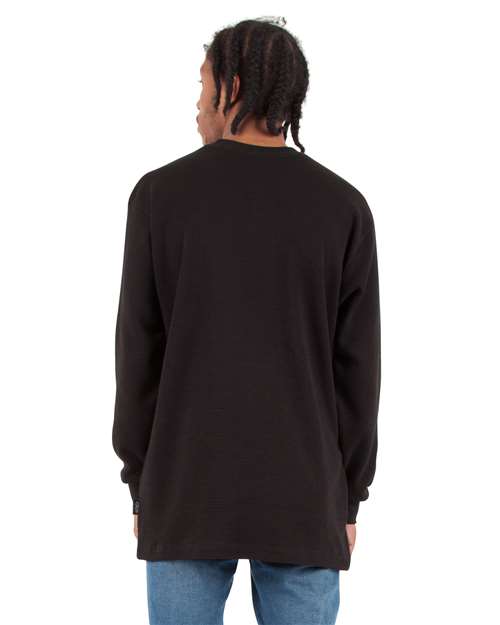 Unisex Heavyweight Thermal Long Sleeve T-Shirt – On Model – Back
