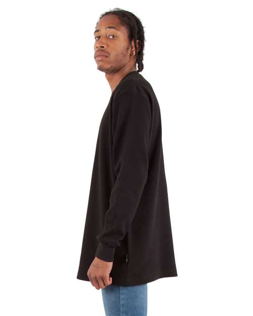 Unisex Heavyweight Thermal Long Sleeve T-Shirt – On Model – Side