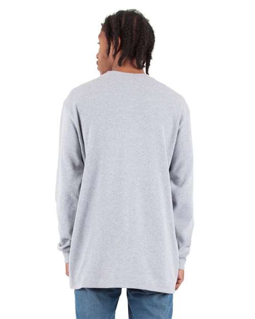 Unisex Heavyweight Thermal Long Sleeve T-Shirt – On Model – Back
