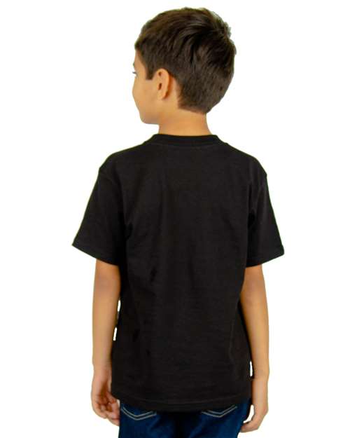 Youth V-Neck T-Shirt – On Model – Back