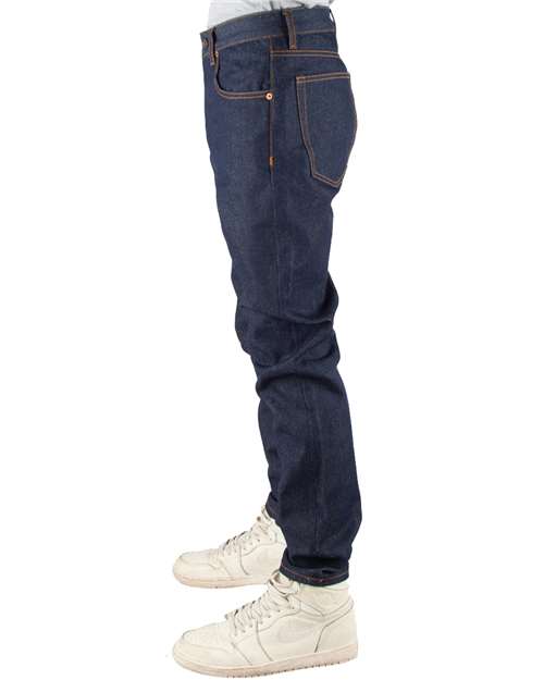 Unisex Raw Denim Straight-Leg Jean Pants