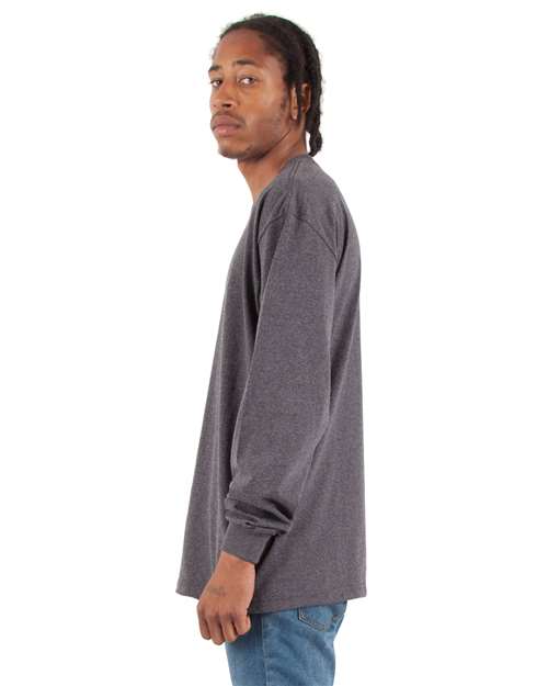 Unisex Tall Max Heavyweight Long Sleeve T-Shirt – On Model – Side
